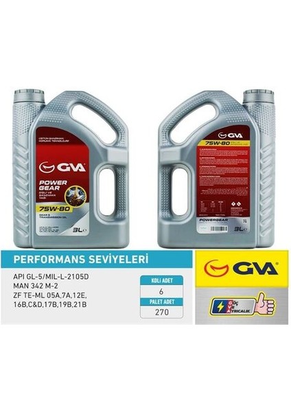 9920742 Şanzıman Yağı 75W80 3lt Apı Gl-5