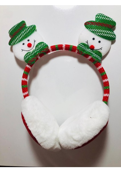 Peluş Kar Temalı Yumoş Kulaklık - Peluş Kulaklık