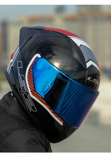 Rapid 2 Extra Race Full Face Motosiklet Kaskı Yarış Spoiler + Şeffaf + Gökkuşağı Vizörlü