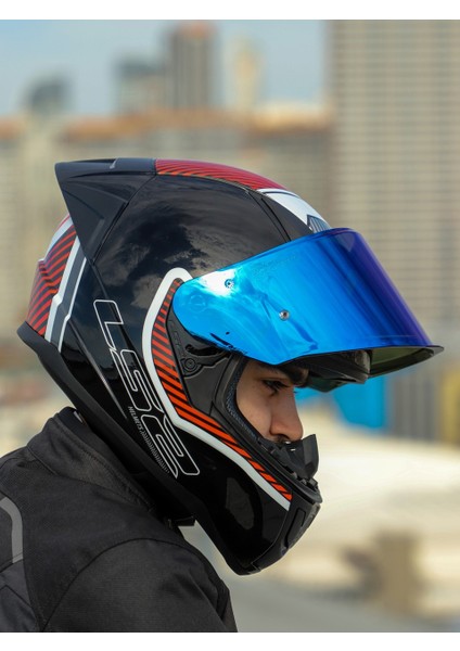 Rapid 2 Extra Race Full Face Motosiklet Kaskı Yarış Spoiler + Şeffaf + Gökkuşağı Vizörlü fiyatları