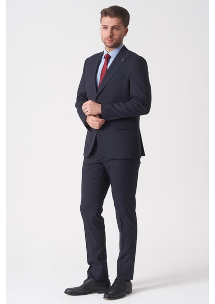 Rio De Janeiro TY2485 Slim Fit Yelekli Likralı 6 Drop Takım Elbise Desenli