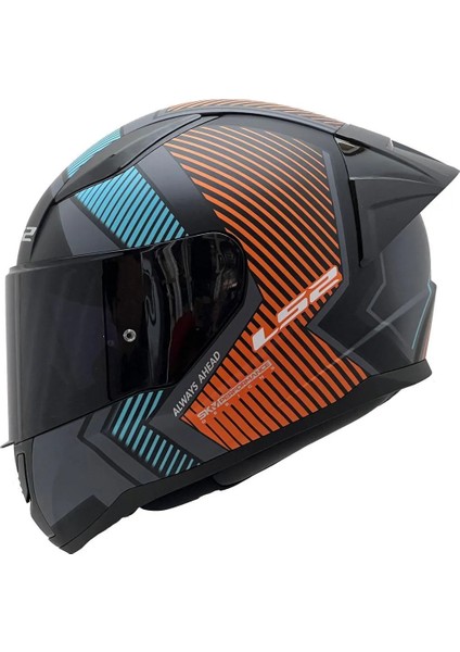 Rapid 2 Extra Race Full Face Motosiklet Kaskı Yarış Spoiler + Siyah Vizörlü