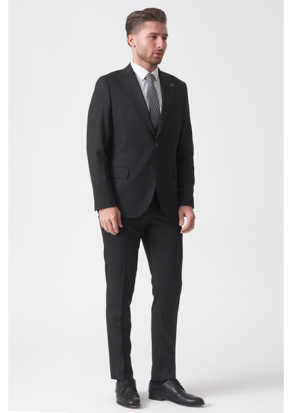 São Paulo TY2484 Slim Fit Likralı Yelekli 6 Drop Takım Elbise Desenli
