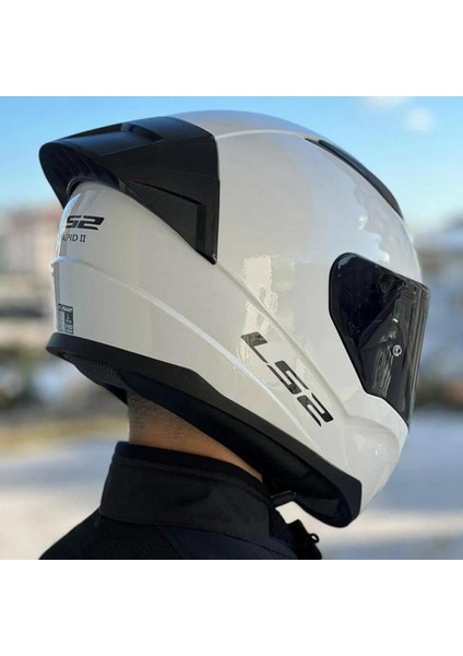 Rapid 2 Race Full Face Motosiklet Kaskı Yarış Spoiler + Şeffaf + Siyah Vizörlü indirimleri