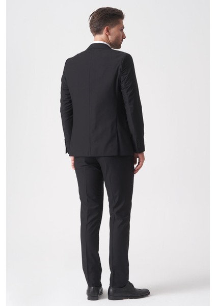 Campinas TY2494 Slim Fit 6 Drop Düz Yelekli Takım Elbise Siyah indirimleri