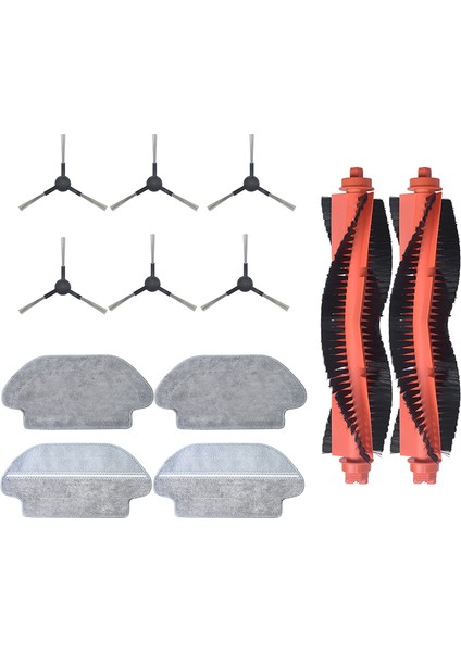 Xiaomi STYJ02YM Için 2 Rulo Fırça + 6 Yan Fırça + 4 Paspas Bezi Pedi (Yurt Dışından)