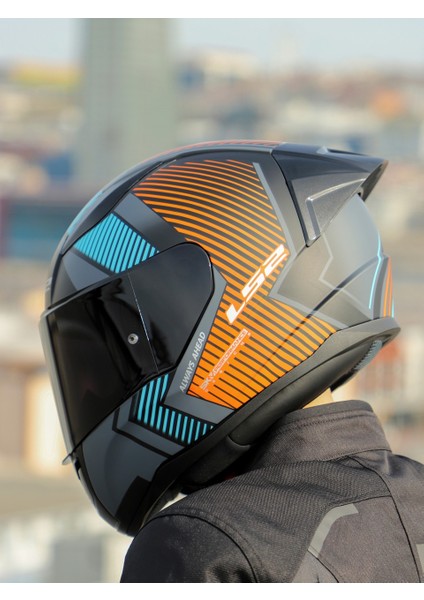 Rapid 2 Extra Race Full Face Motosiklet Kaskı Yarış Spoiler + Siyah Vizörlü