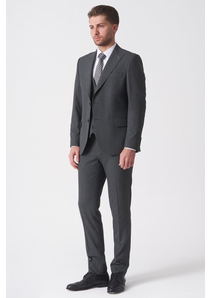 Belo Horizonte TY2488 Slim Fit 6 Drop Yelekli Likralı Takım Elbise Desenli modelleri