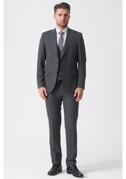 Belo Horizonte TY2488 Slim Fit 6 Drop Yelekli Likralı Takım Elbise Desenli fırsatları