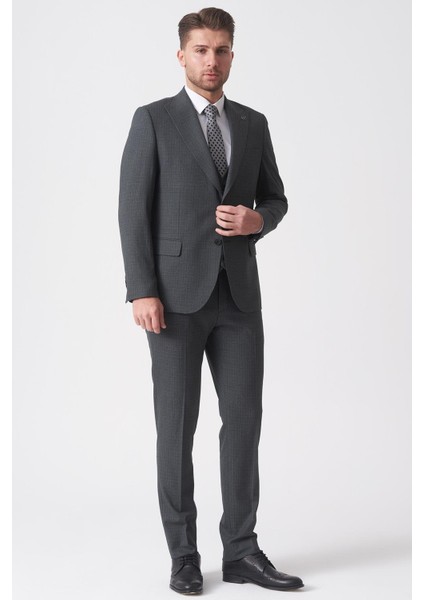 Belo Horizonte TY2488 Slim Fit 6 Drop Yelekli Likralı Takım Elbise Desenli indirimleri