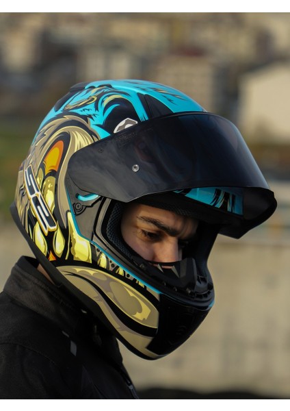 Rapid 2 Neo Race Full Face Motosiklet Kaskı Yarış Spoiler + Şeffaf + Siyah Vizörlü fiyatları