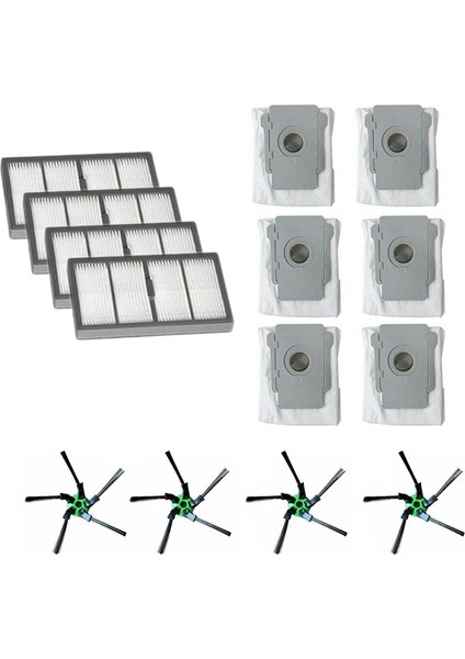 Yan Fırça + 4 Filtre Uygun + 6 Toz Torbası (Yurt Dışından)