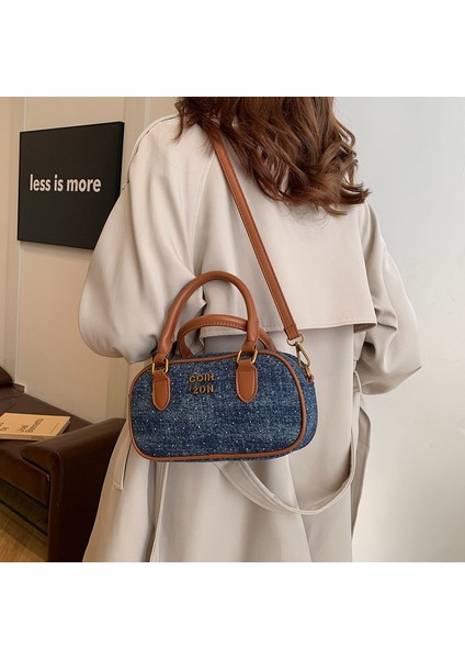 Boston Bowling Çantası Kadın 2024 Yeni Niş Taşınabilir Yastık Çanta Moda ve Çok Yönlü Omuz Crossbody Çanta (Yurt Dışından)