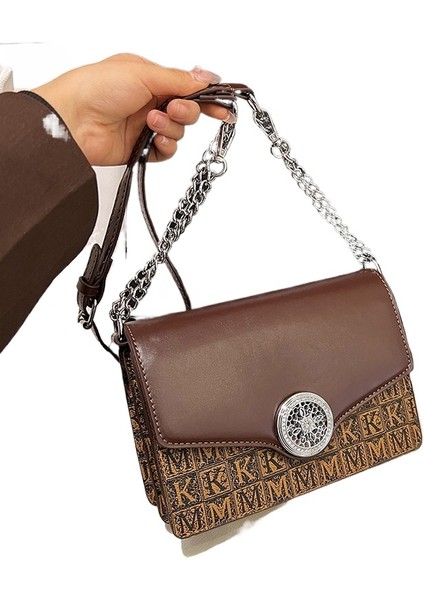 High-End Doku Hafif Lüks Küçük Kare Çanta Kadın Moda Retro Moda Tek Omuz Crossbody Çanta (Yurt Dışından)