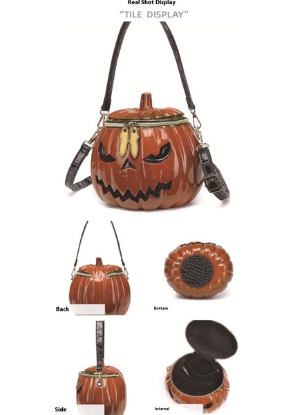Yeni Kadın Çantası Cadılar Bayramı Simülasyonu Balkabağı Çantası El Omuz Crossbody Çok Fonksiyonlu Çanta (Yurt Dışından) fırsatları