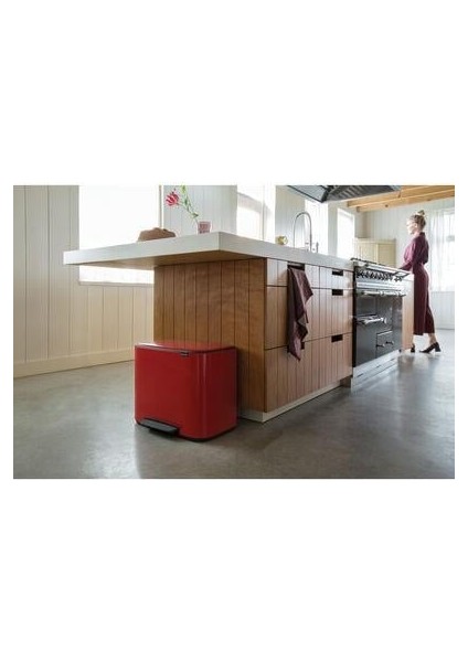 Bo Kırmızı Pedallı Çöp Kutusu 36L fiyatları