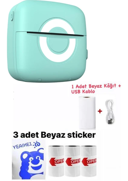 Mini Akıllı Mavi Yazıcı Cep Telefonu Bluetooth Taşınabilir Termal Fotoğraf Etiket