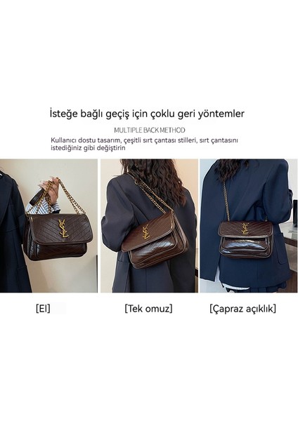 Moda Vahşi Eşkenar Dörtgen Nakış Ipliği Küçük Kare Çanta (Yurt Dışından)