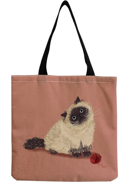 Sevimli Kedi Günlüğü Boyama Tote Çanta Kızlar Için Kedi Kaleci Sanat Moda Seyahat Çantası Kadınlar Için Rahat Eko Alışveriş Yüksek Kaliteli Katlanabilir Tote Çanta (Yurt Dışından)