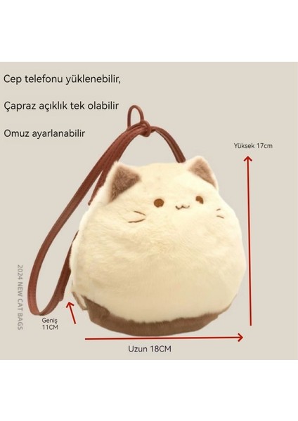 Sevimli Kedi Peluş Küçük Çanta Yüksek Değerli Karikatür Debriyaj Çanta Kadın Çantası (Yurt Dışından)