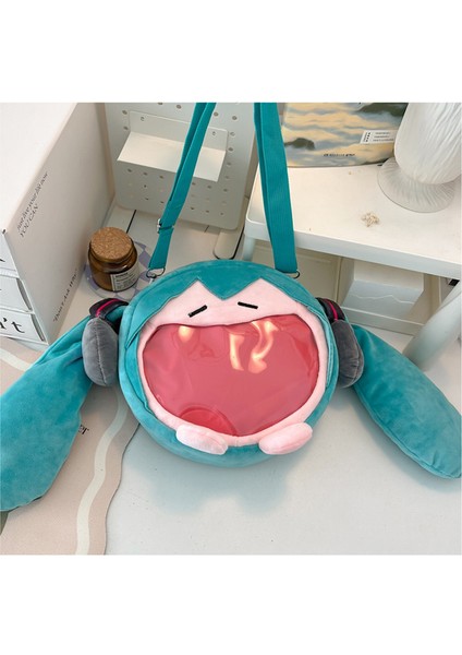 Japon Sevimli Hatsune Miku Paketi Peluş Komik Tek Omuz Crossbody Çanta Hediye (Yurt Dışından)