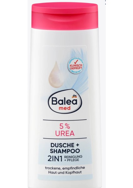 Med Duş Jeli 2'si 1 Arada Duş + Şampuan %5 Urea , 300 ml