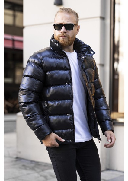 Yeni Sezon Erkek Siyah Dik Yaka Mont -FN48900