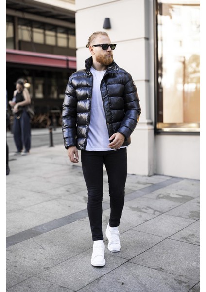 Yeni Sezon Erkek Siyah Dik Yaka Mont -FN48900 fiyatları