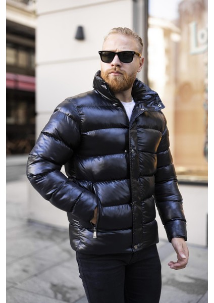 Yeni Sezon Erkek Siyah Dik Yaka Mont -FN48900 indirimleri