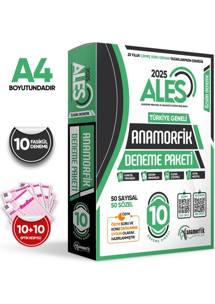 2025 ALES ÖSYM Çıkmış Soru 18li Tıpkı Basım ve 18li (10+8) Anamorfik Özgün Deneme Paketi TG Çözümlü