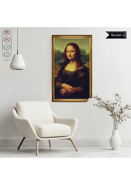 Mona Lisa Tablo - Poster Dünyaca Ünlü (Model- 5) 70 cm x 116 cm 13