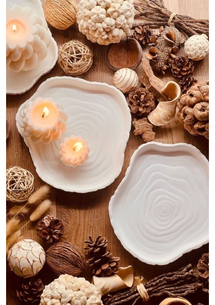 Dekoratif Şekilli Beton Tabak | Beyaz fırsatları