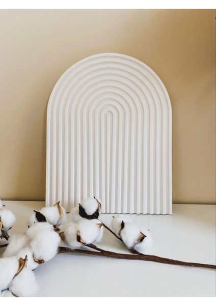 U Şeklinde Dekoratif Sunum Tepsisi | Beyaz Çizgili modelleri