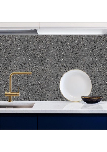 Mutfak Tezgah Arası Kendinden Yapışkanlı Folyo Kaplama Granit Desen 60 cm x 100 cm