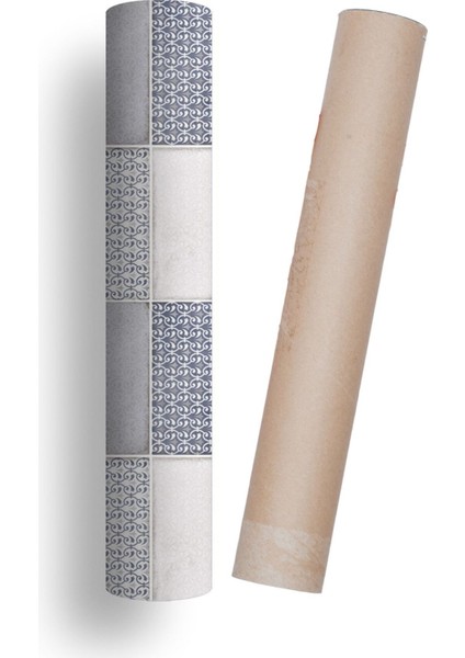 Mutfak Tezgah Arası Kendinden Yapışkanlı Folyo Kaplama Taş Desen Gri-Mavi 60 cm x 100 cm