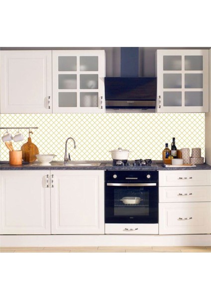 Mutfak Tezgah Arası Kendinden Yapışkanlı Folyo Kaplama Turuncu Beyaz 60 cm x 100 cm fırsatları