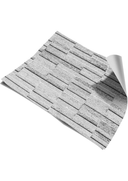 Mutfak Tezgah Arası Kendinden Yapışkanlı Folyo Kaplama Taş Tuğla Desen 60 cm x 100 cm