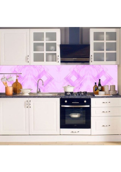Mutfak Tezgah Arası Folyo Kaplama Kendinden Yapışkanlı Pembe - Lila 60 cm x 100 cm fırsatları