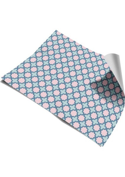 Mutfak Tezgah Arası Kendinden Yapışkanlı Folyo Kaplama Mavi Pembe 60 cm x 100 cm modelleri