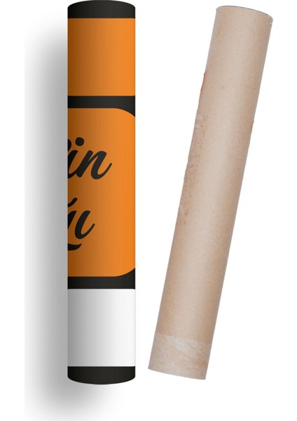 Mutfak Tezgah Arası Kendinden Yapışkanlı Folyo Kaplama Isime Özel Baskılı Turuncu Siyah 60 cm x 100 cm