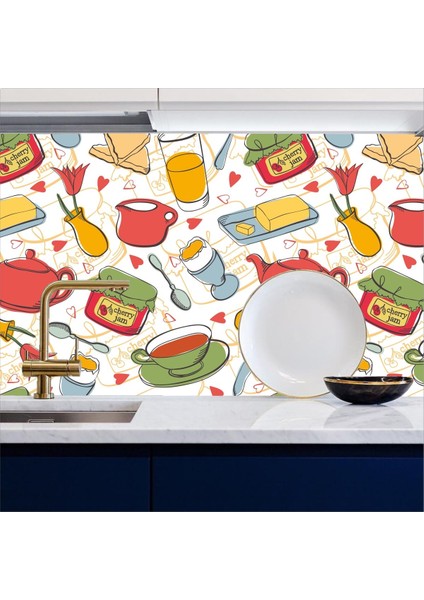 Mutfak Tezgah Arası Kendinden Yapışkanlı Folyo Kaplama 60 cm x 100 cm