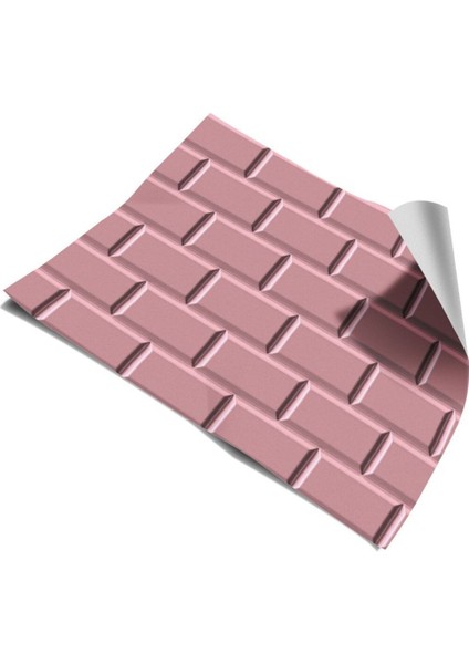 Mutfak Tezgah Arası Folyo Taş Desen Pembe Kendinden Yapışkanlı 60 cm x 100 cm modelleri