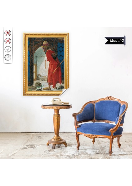 Kaplumbağa Terbiyecisi Tablo - Poster Dünyaca Ünlü (Model- 2) 95 cm x 130 cm 13