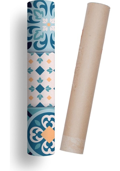 Mutfak Tezgah Arası Kendinden Yapışkanlı Folyo Kaplama Eskitme Taş Desen Mavi 60 cm x 100 cm