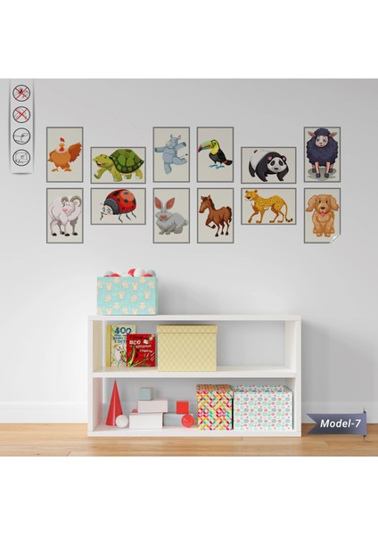 Statik Tutunma Özellikli Tablo - Poster Hayvan (Model- 7) 20 cm x 30 cm 13