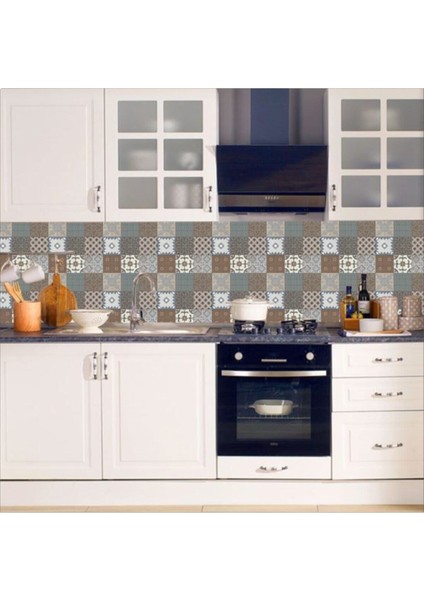 Mutfak Tezgah Arası Kendinden Yapışkanlı Folyo Kaplama Kahverengi 60 cm x 100 cm fiyatları