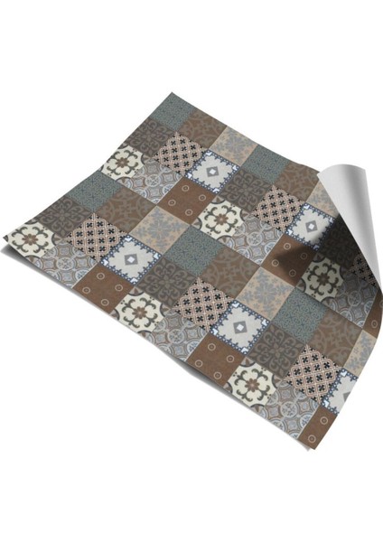 Mutfak Tezgah Arası Kendinden Yapışkanlı Folyo Kaplama Kahverengi 60 cm x 100 cm modelleri