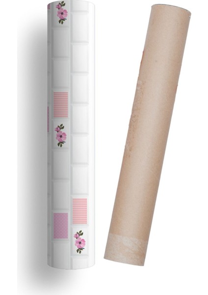 Mutfak Tezgah Arası Kendinden Yapışkanlı Folyo Beyaz Taş Çiçekli 60 cm x 100 cm fırsatları