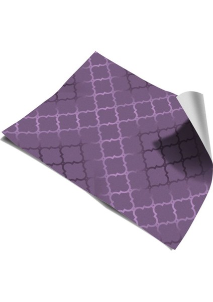 Mutfak Tezgah Arası Kendinden Yapışkanlı Folyo Kaplama Mor-Mavi-Gri 60 cm x 100 cm indirimleri