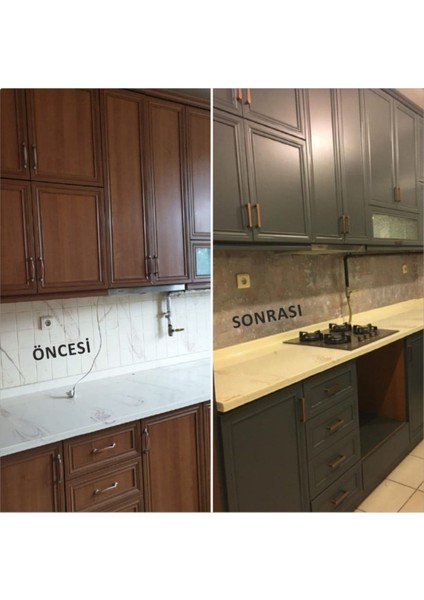 Mutfak Tezgah Arası Kendinden Yapışkanlı Folyo Kaplama Fayans Mermer Desen 60 cm x 100 cm